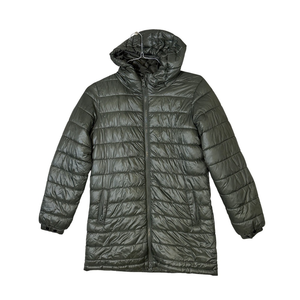 Swiss Tech Womens Olive Green Hooded Puffer Jacket Size S 4-6 SW34100126906